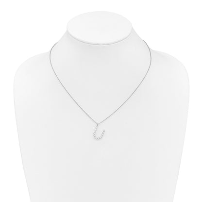 LGWN 14K White Gold 3/8 carat Lab Grown Diamond VS+ F+ Complete Alphabet U Pendant Necklace