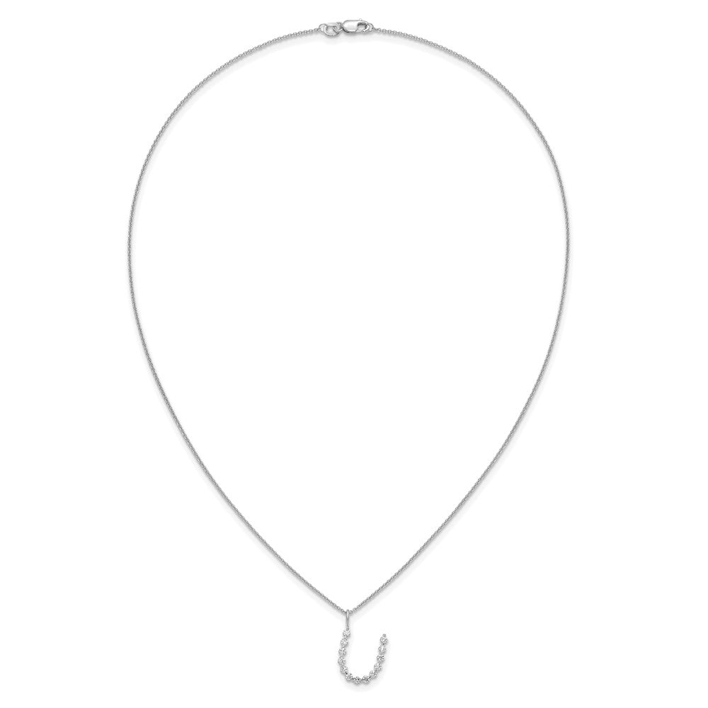 LGWN 14K White Gold 3/8 carat Lab Grown Diamond VS+ F+ Complete Alphabet U Pendant Necklace