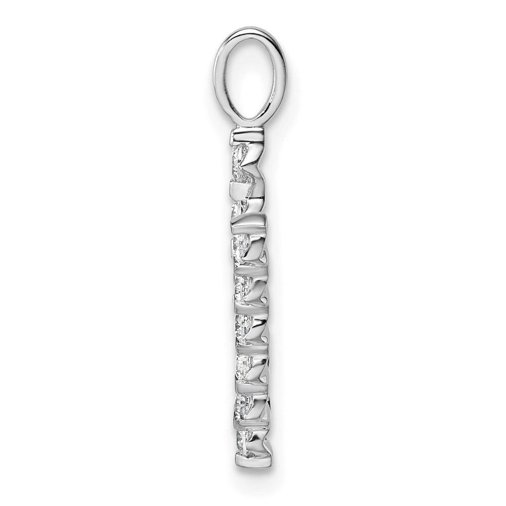 LGWP 14K White Gold 3/8 carat Lab Grown Diamond VS+ F+ Complete Alphabet V Pendant