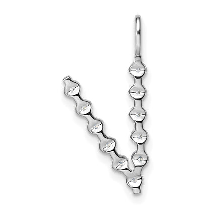 LGWP 14K White Gold 3/8 carat Lab Grown Diamond VS+ F+ Complete Alphabet V Pendant