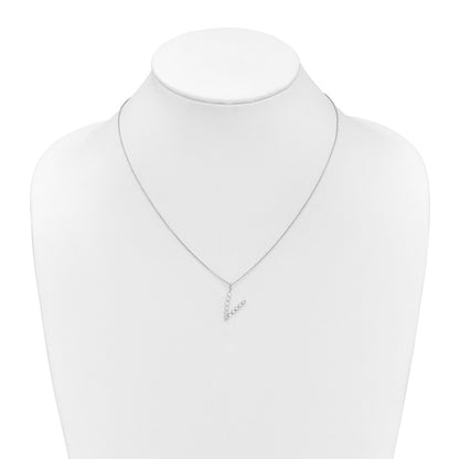 LGWN 14K White Gold 3/8 carat Lab Grown Diamond VS+ F+ Complete Alphabet V Pendant Necklace
