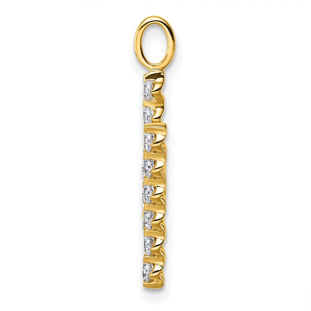 LGYP 14K Yellow Gold 5/8 carat Lab Grown Diamond VS+ F+ Complete Alphabet W Pendant