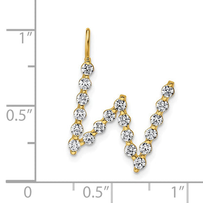 LGYP 14K Yellow Gold 5/8 carat Lab Grown Diamond VS+ F+ Complete Alphabet W Pendant