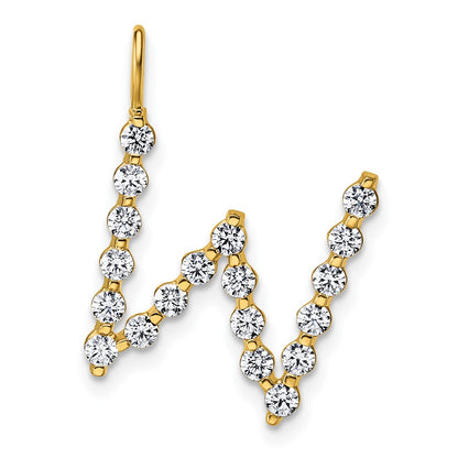 LGYP 14K Yellow Gold 5/8 carat Lab Grown Diamond VS+ F+ Complete Alphabet W Pendant