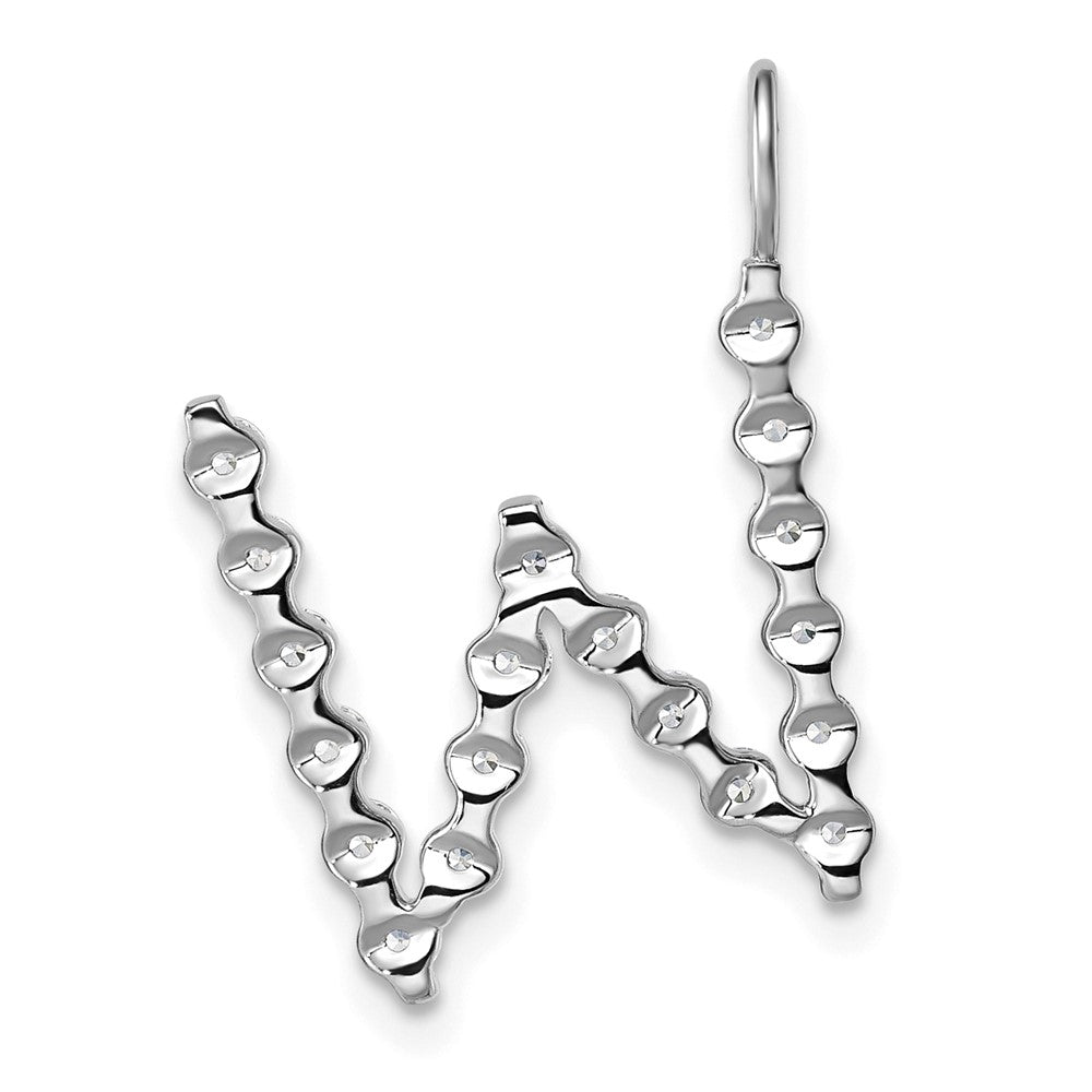 LGWP 14K White Gold 5/8 carat Lab Grown Diamond VS+ F+ Complete Alphabet W Pendant