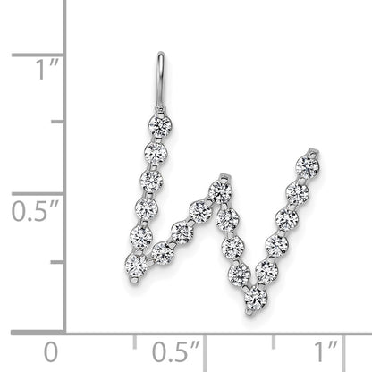 LGWP 14K White Gold 5/8 carat Lab Grown Diamond VS+ F+ Complete Alphabet W Pendant