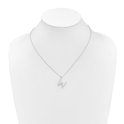 LGWN 14K White Gold 5/8 carat Lab Grown Diamond VS+ F+ Complete Alphabet W Pendant Necklace