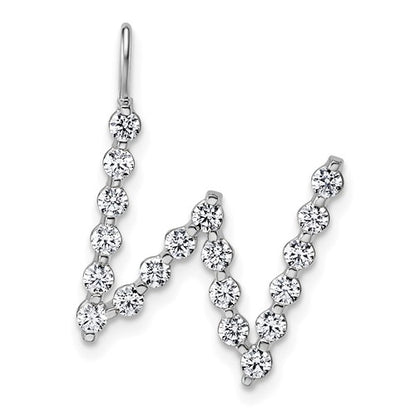 LGWP 14K White Gold 5/8 carat Lab Grown Diamond VS+ F+ Complete Alphabet W Pendant