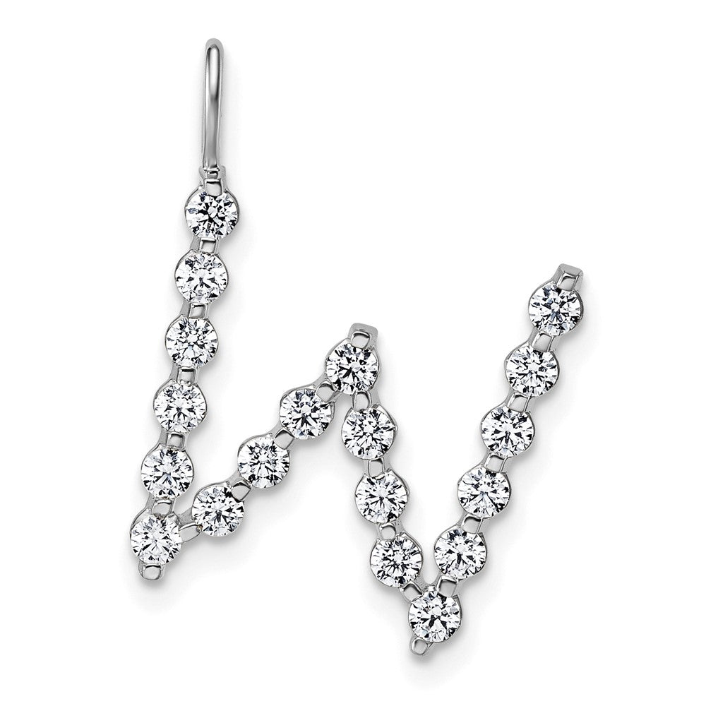 LGWP 14K White Gold 5/8 carat Lab Grown Diamond VS+ F+ Complete Alphabet W Pendant
