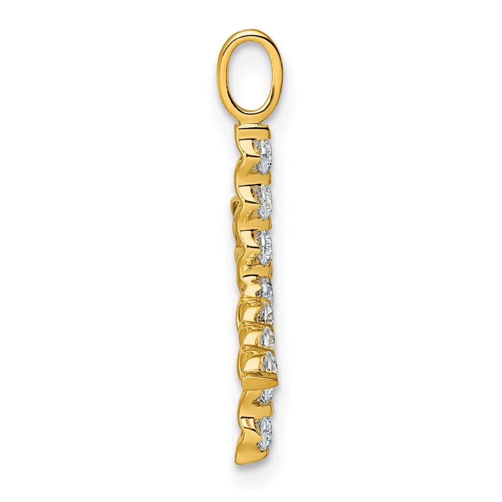 LGYP 14K Yellow Gold 3/8 carat Lab Grown Diamond VS+ F+ Complete Alphabet X Pendant