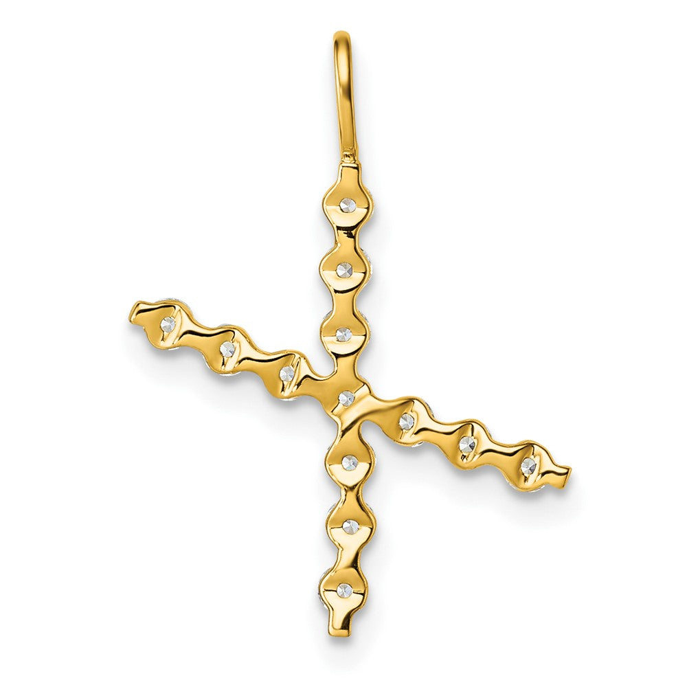 LGYP 14K Yellow Gold 3/8 carat Lab Grown Diamond VS+ F+ Complete Alphabet X Pendant