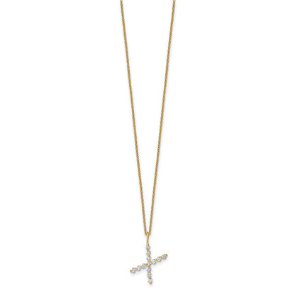 LGYN 14K Yellow Gold 3/8 carat Lab Grown Diamond VS+ F+ Complete Alphabet X Pendant Necklace