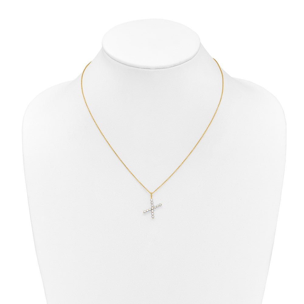 LGYN 14K Yellow Gold 3/8 carat Lab Grown Diamond VS+ F+ Complete Alphabet X Pendant Necklace