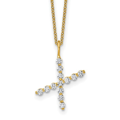 LGYN 14K Yellow Gold 3/8 carat Lab Grown Diamond VS+ F+ Complete Alphabet X Pendant Necklace