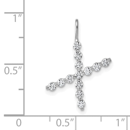 LGWP 4K White Gold 3/8 carat Lab Grown Diamond VS+ F+ Complete Alphabet X Pendant