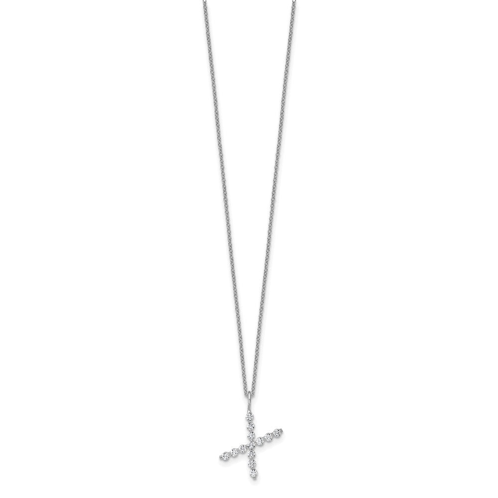 LGWN 14K White Gold 3/8 carat Lab Grown Diamond VS+ F+ Complete Alphabet X Pendant Necklace
