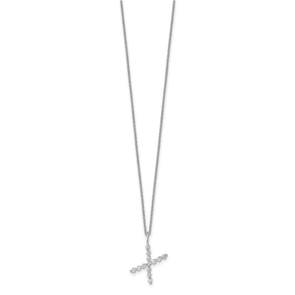 LGWN 14K White Gold 3/8 carat Lab Grown Diamond VS+ F+ Complete Alphabet X Pendant Necklace