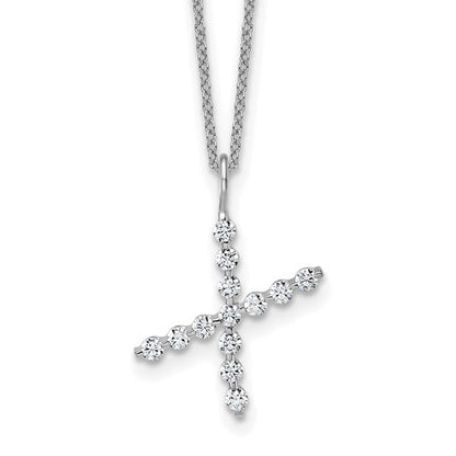 LGWN 14K White Gold 3/8 carat Lab Grown Diamond VS+ F+ Complete Alphabet X Pendant Necklace