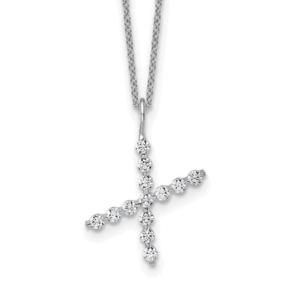LGWN 14K White Gold 3/8 carat Lab Grown Diamond VS+ F+ Complete Alphabet X Pendant Necklace
