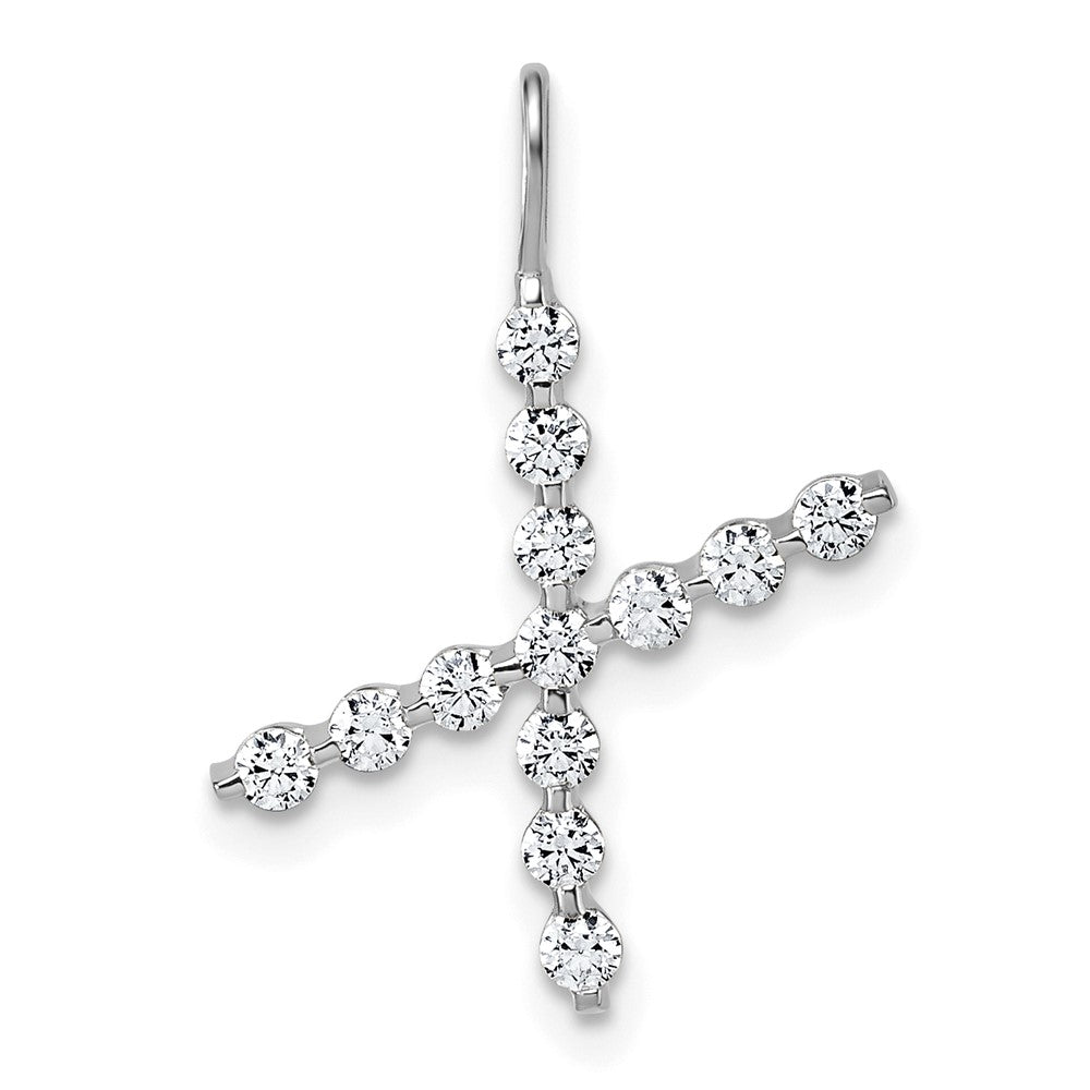 LGWP 4K White Gold 3/8 carat Lab Grown Diamond VS+ F+ Complete Alphabet X Pendant