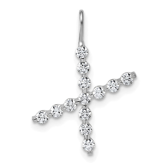 LGWP 4K White Gold 3/8 carat Lab Grown Diamond VS+ F+ Complete Alphabet X Pendant