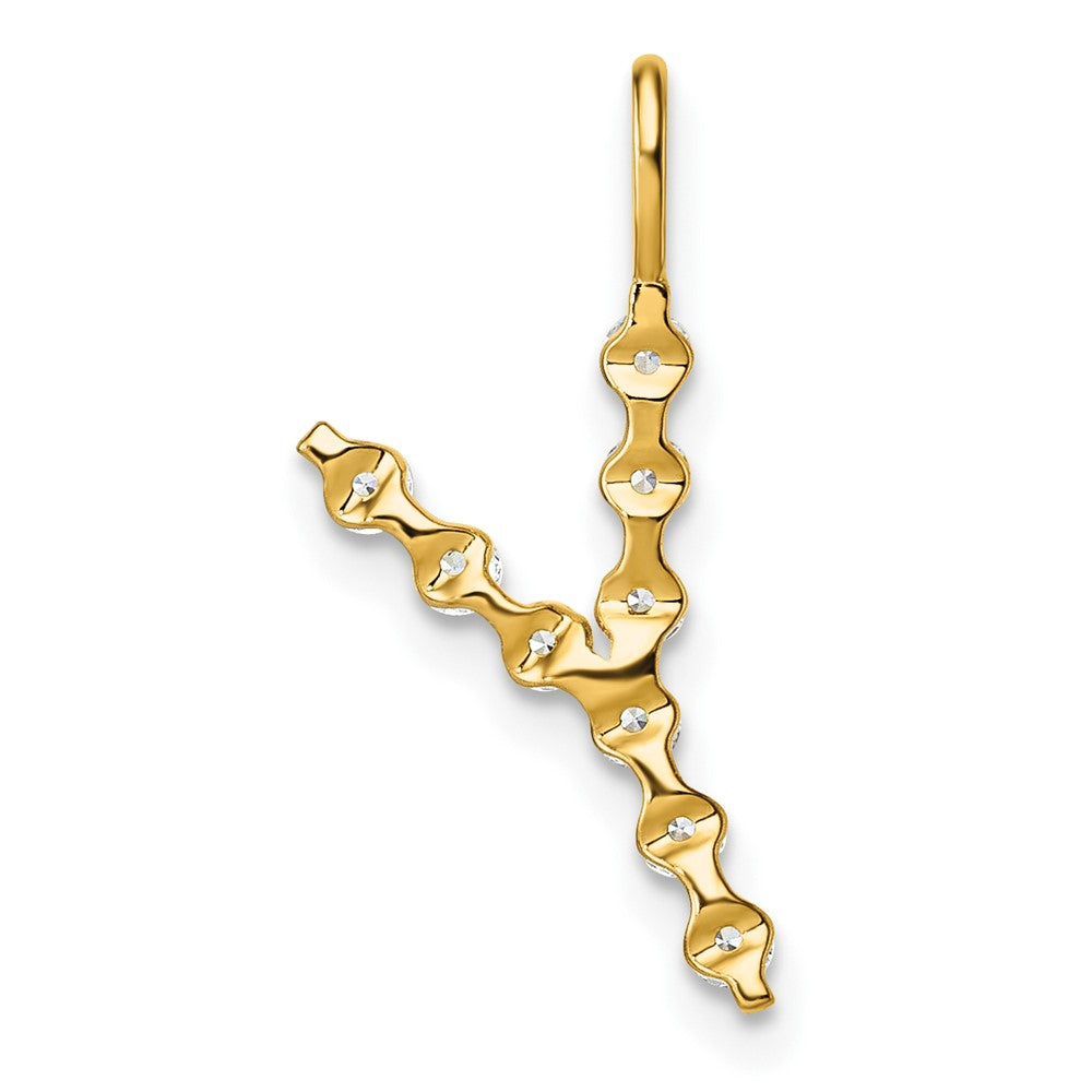 LGYP 14K Yellow Gold 1/3 carat Lab Grown Diamond VS+ F+ Complete Alphabet Y Pendant