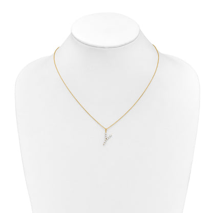 LGYN 14K Yellow Gold 1/3 carat Lab Grown Diamond VS+ F+ Complete Alphabet Y Pendant Necklace