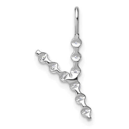 LGWP 14K White Gold 1/3 carat Lab Grown Diamond VS+ F+ Complete Alphabet Y Pendant