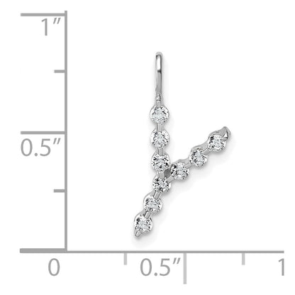 LGWP 14K White Gold 1/3 carat Lab Grown Diamond VS+ F+ Complete Alphabet Y Pendant
