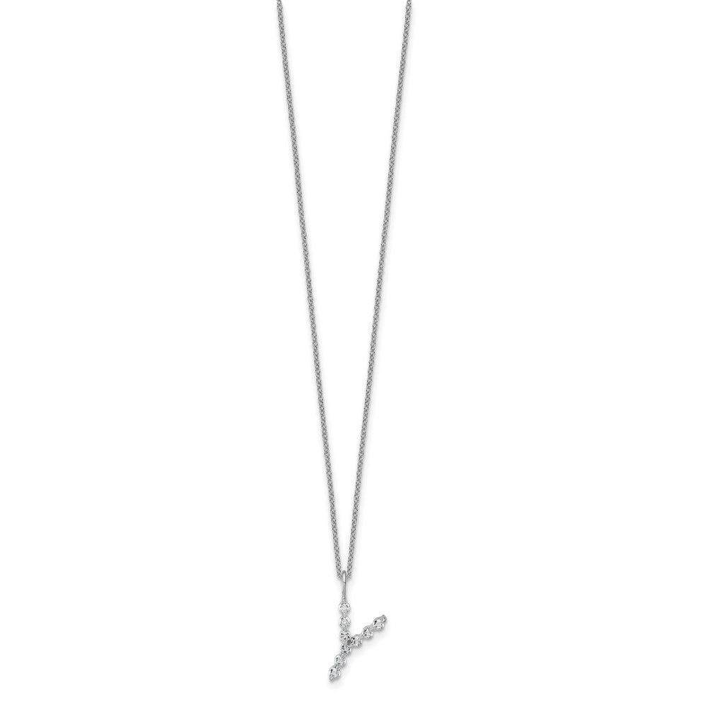 LGWN 14K White Gold 1/3 carat Lab Grown Diamond VS+ F+ Complete Alphabet Y Pendant Necklace