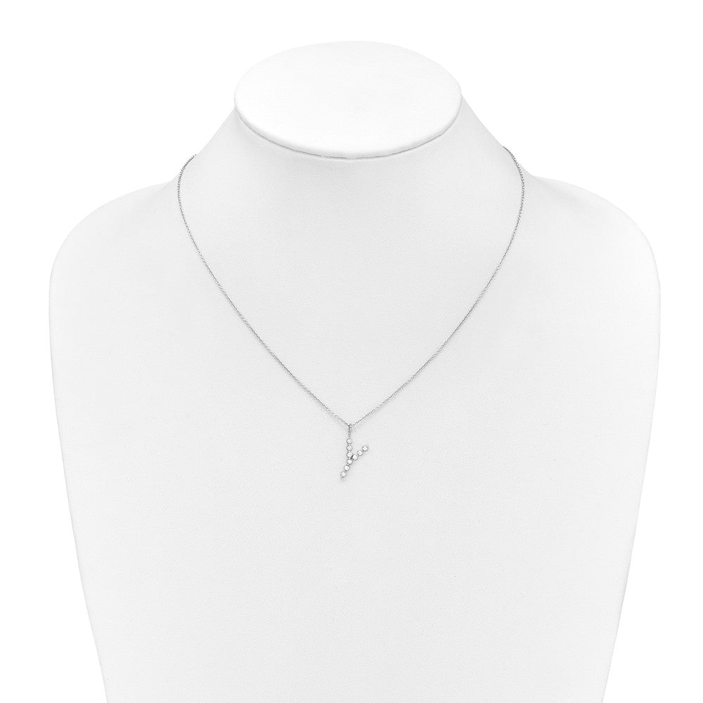 LGWN 14K White Gold 1/3 carat Lab Grown Diamond VS+ F+ Complete Alphabet Y Pendant Necklace