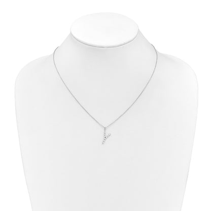 LGWN 14K White Gold 1/3 carat Lab Grown Diamond VS+ F+ Complete Alphabet Y Pendant Necklace