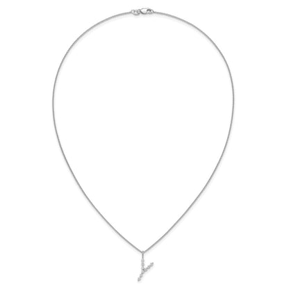 LGWN 14K White Gold 1/3 carat Lab Grown Diamond VS+ F+ Complete Alphabet Y Pendant Necklace