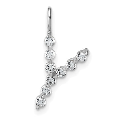 LGWP 14K White Gold 1/3 carat Lab Grown Diamond VS+ F+ Complete Alphabet Y Pendant