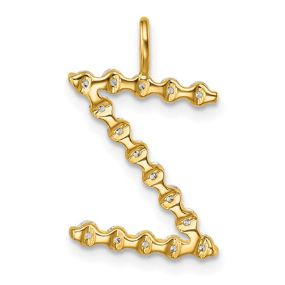 LGYP 14K Yellow Gold 1/2 carat Lab Grown Diamond VS+ F+ Complete Alphabet Z Pendant