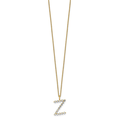 LGYN 14K Yellow Gold 1/2 carat Lab Grown Diamond VS+ F+ Complete Alphabet Z Pendant Necklace