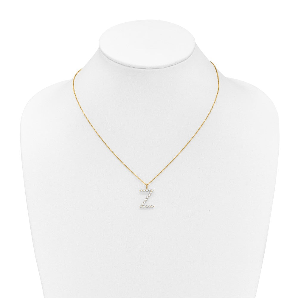 LGYN 14K Yellow Gold 1/2 carat Lab Grown Diamond VS+ F+ Complete Alphabet Z Pendant Necklace