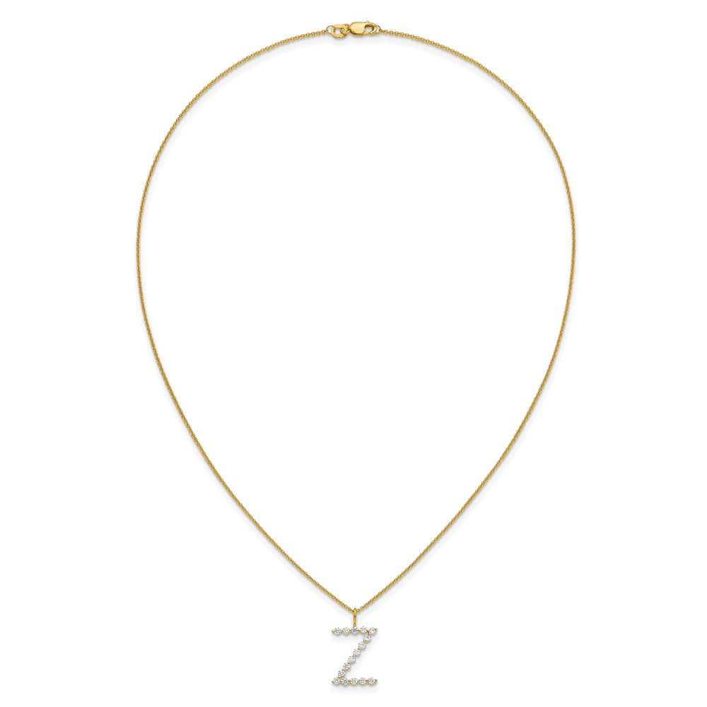 LGYN 14K Yellow Gold 1/2 carat Lab Grown Diamond VS+ F+ Complete Alphabet Z Pendant Necklace