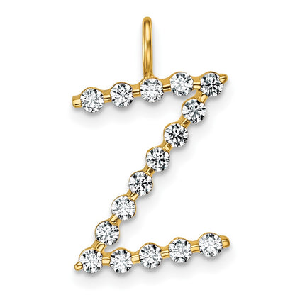 LGYP 14K Yellow Gold 1/2 carat Lab Grown Diamond VS+ F+ Complete Alphabet Z Pendant