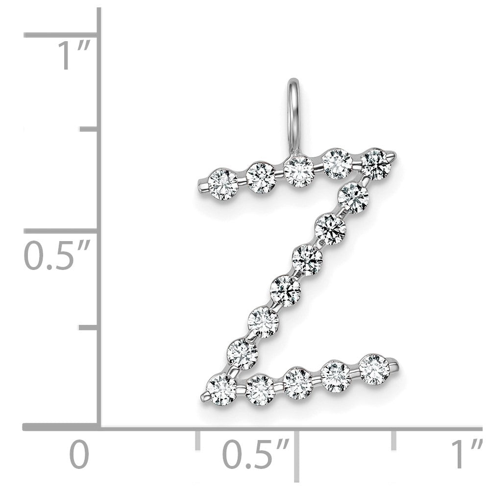LGWP 14K White Gold 1/2 carat Lab Grown Diamond VS+ F+ Complete Alphabet Z Pendant