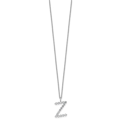 LGWN 14K White Gold 1/2 carat Lab Grown Diamond VS+ F+ Complete Alphabet Z Pendant Necklace