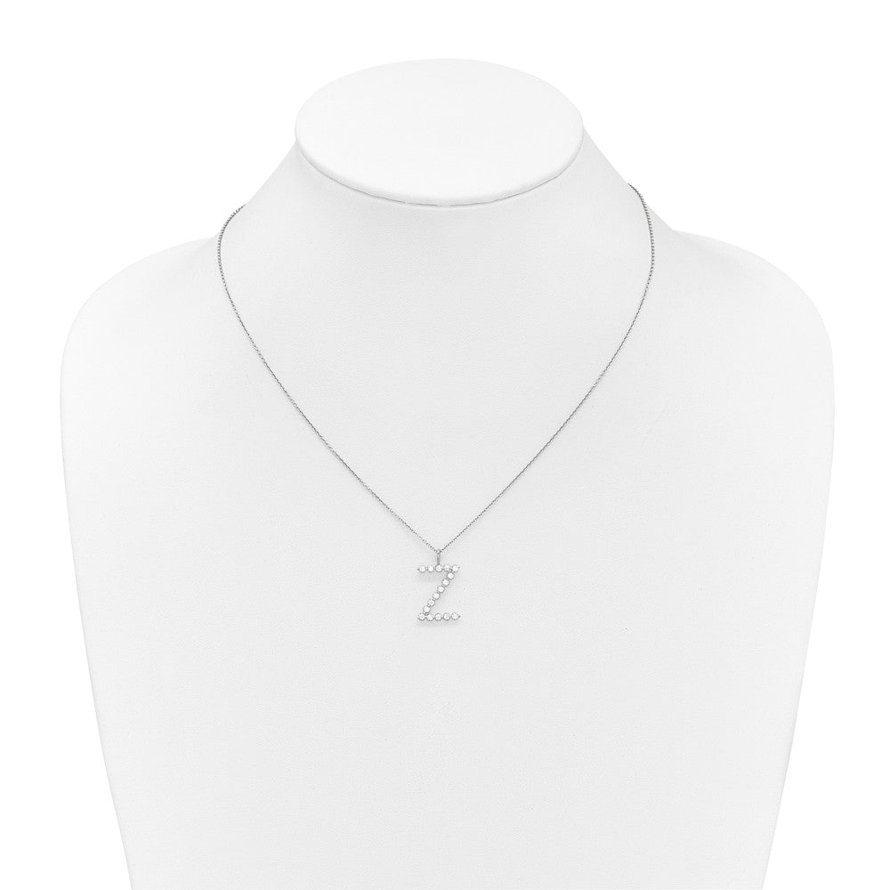 LGWN 14K White Gold 1/2 carat Lab Grown Diamond VS+ F+ Complete Alphabet Z Pendant Necklace