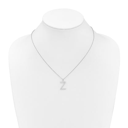 LGWN 14K White Gold 1/2 carat Lab Grown Diamond VS+ F+ Complete Alphabet Z Pendant Necklace