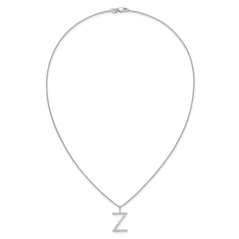 LGWN 14K White Gold 1/2 carat Lab Grown Diamond VS+ F+ Complete Alphabet Z Pendant Necklace