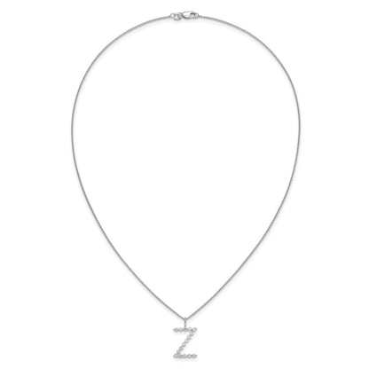 LGWN 14K White Gold 1/2 carat Lab Grown Diamond VS+ F+ Complete Alphabet Z Pendant Necklace
