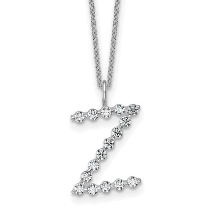 LGWN 14K White Gold 1/2 carat Lab Grown Diamond VS+ F+ Complete Alphabet Z Pendant Necklace