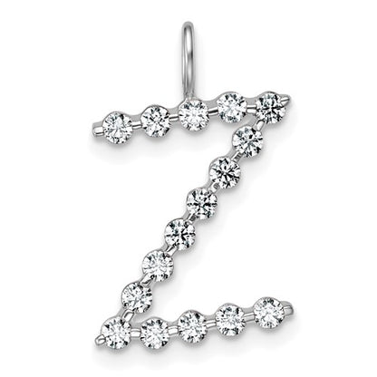 LGWP 14K White Gold 1/2 carat Lab Grown Diamond VS+ F+ Complete Alphabet Z Pendant