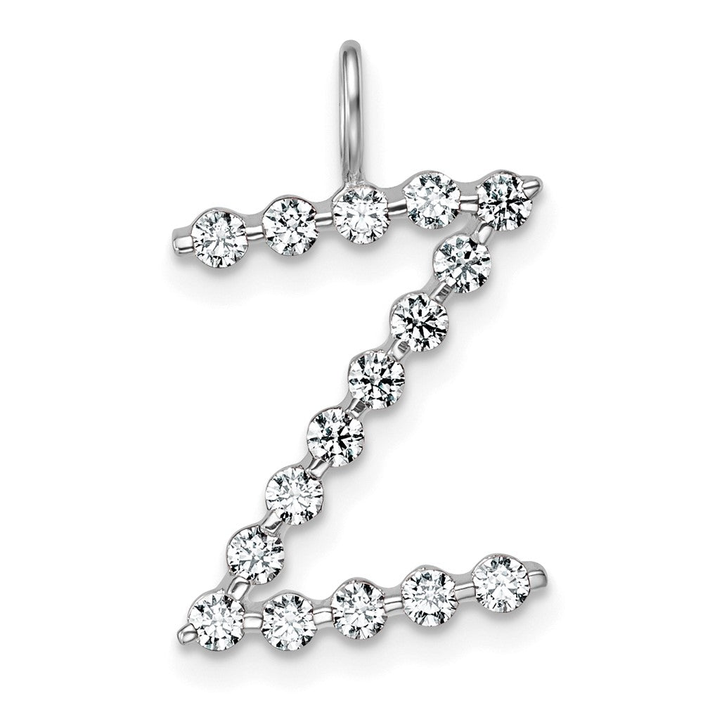 LGWP 14K White Gold 1/2 carat Lab Grown Diamond VS+ F+ Complete Alphabet Z Pendant
