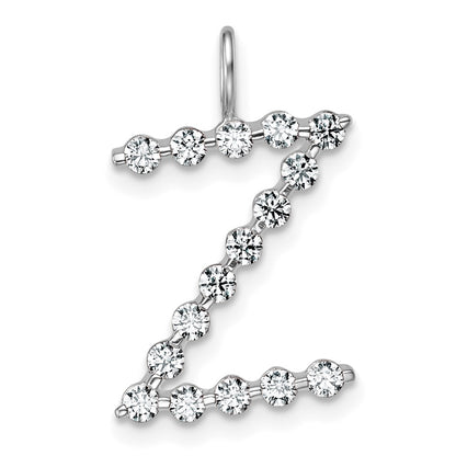 LGWP 14K White Gold 1/2 carat Lab Grown Diamond VS+ F+ Complete Alphabet Z Pendant