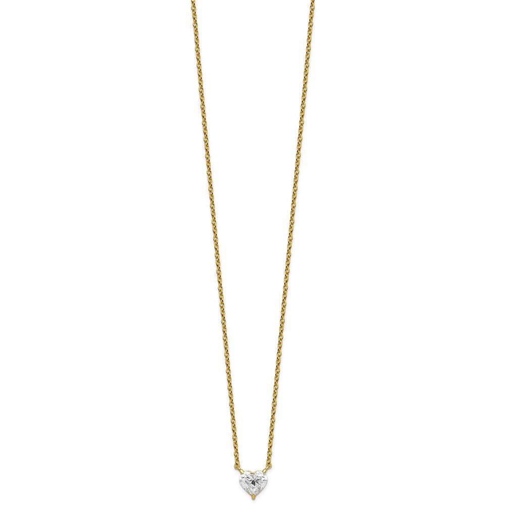 LGGN 14ky Heart Certified Lab Grown VS/SI+ G+ Complete Diamond Pendant with Chai